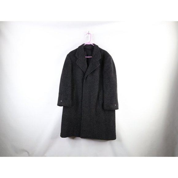 Vintage 40s Peaky Blinders Mens 40R Heavyweight Wool Overcoat Jacket Gray USA
